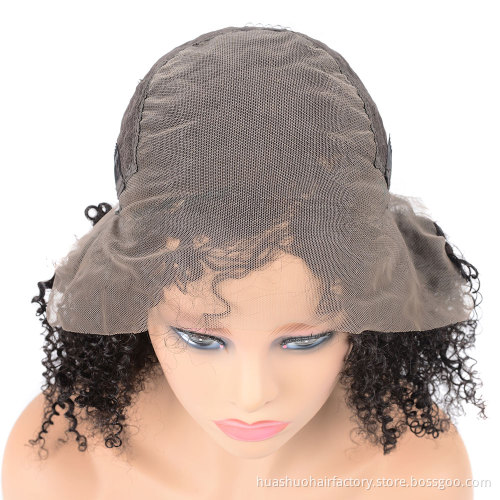 Virgin Brazilian Remy Jerry Curl Short Hair Frontal Lace Wig ,Peruvian Jerry Curl Human Hair Lace Front Bob Human Hair Wig